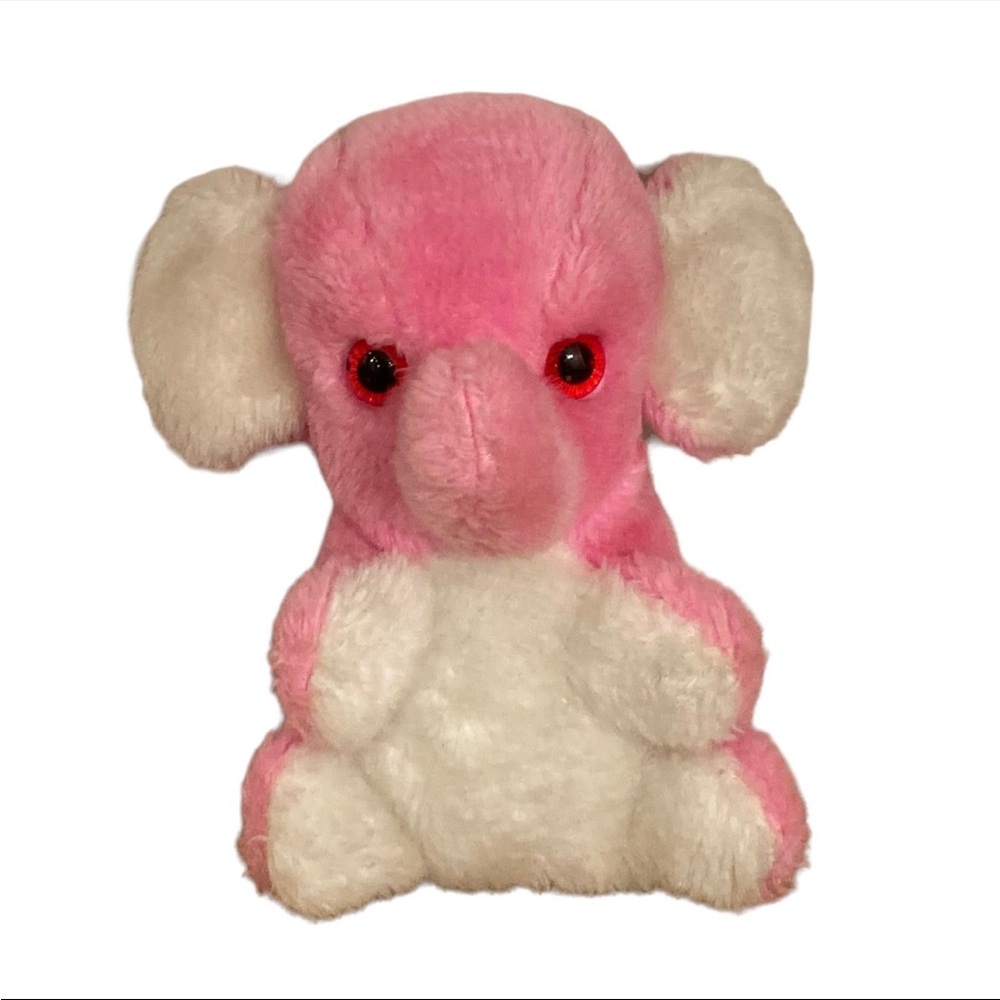 Vintage Pink Elephant Plush Atlantic Novelty Gerber 7”